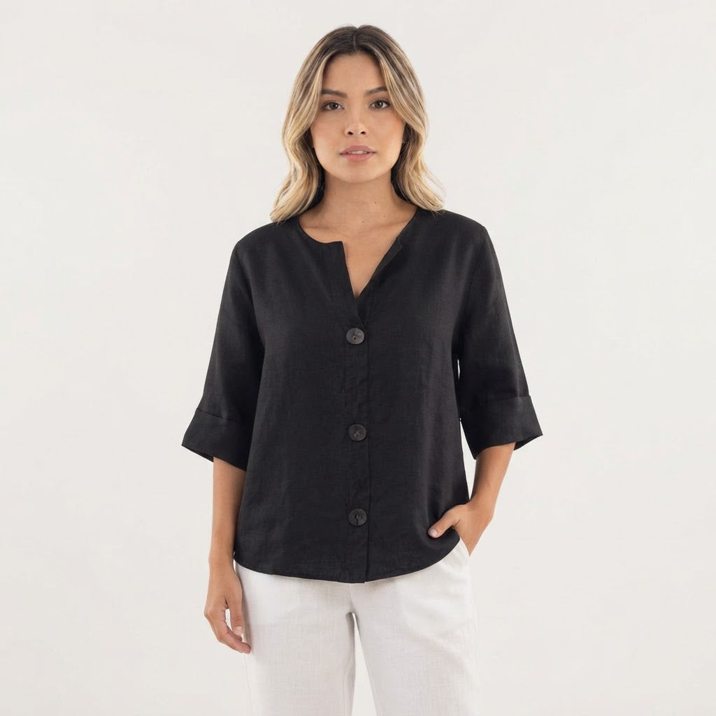 Blusa Casual de Tejido Fresco