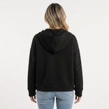 Chaqueta con Capucha Textura Cuadriculada