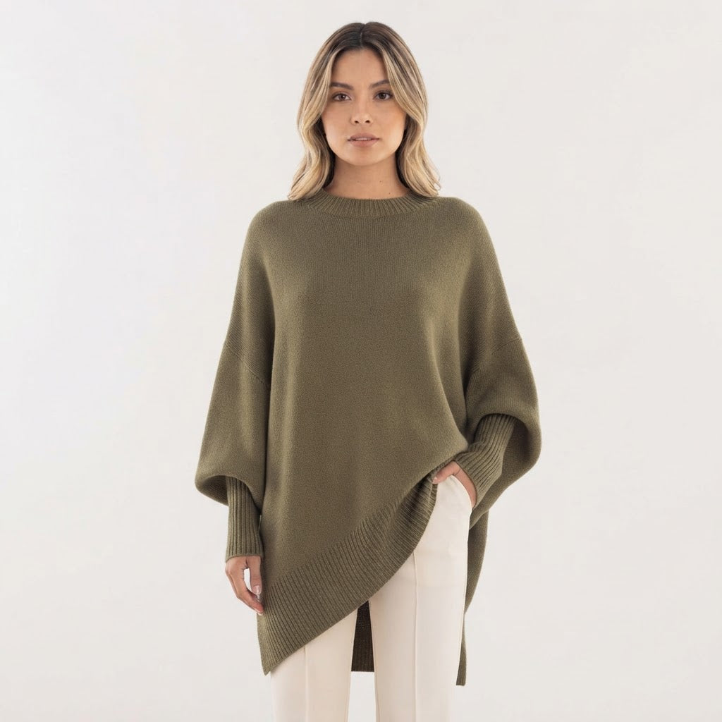 Jersey Oversize Manga Amplia Bajo Asimétrico