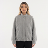 Chaqueta Bomber Bouclé con Bajo Elástico
