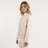 Chaqueta Bomber Bouclé con Bajo Elástico