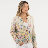 Cárdigan de Punto con Bordado Floral