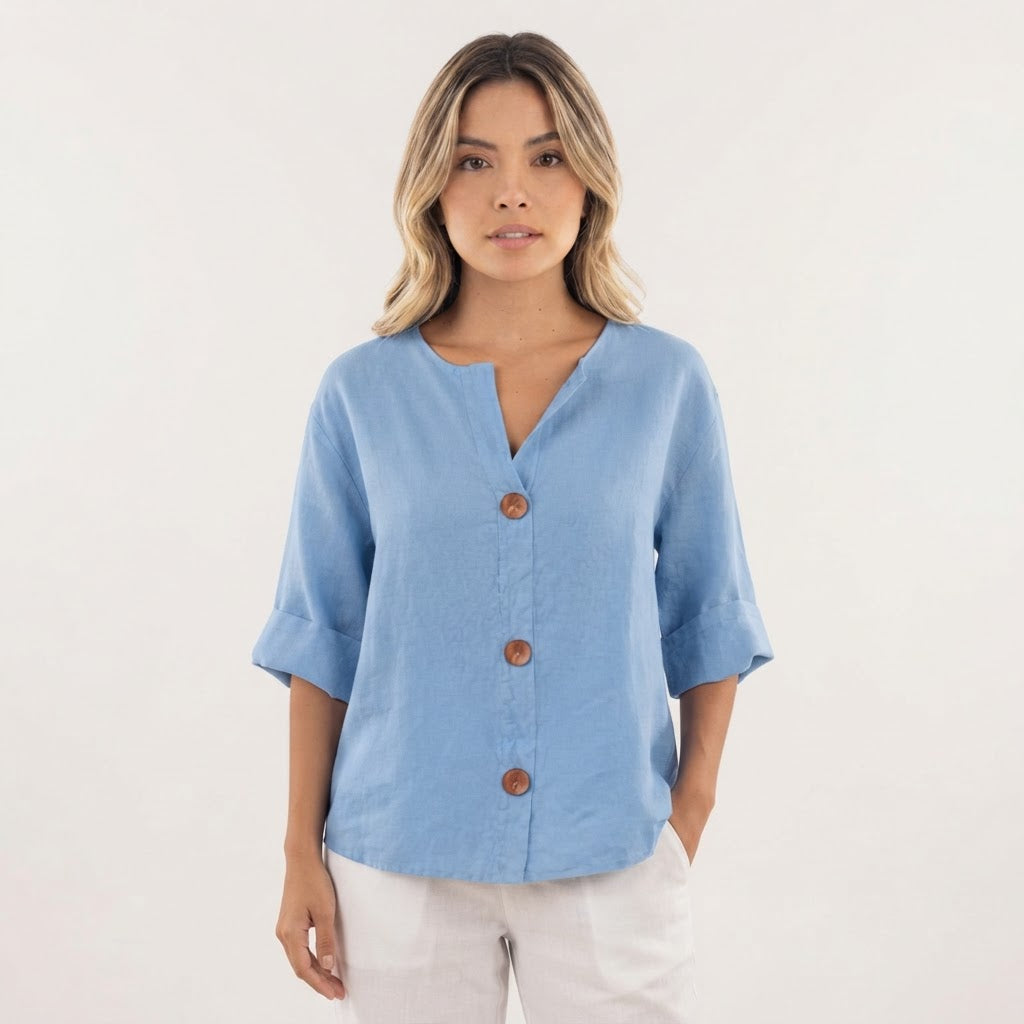 Blusa Casual de Tejido Fresco