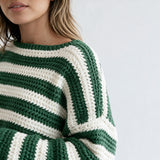 Jersey de Rayas Oversize Cuello Redondo