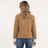 Chaqueta Efecto Ante con Solapas Borreguito
