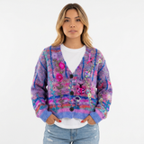 Cárdigan Abierto con Bordado Floral