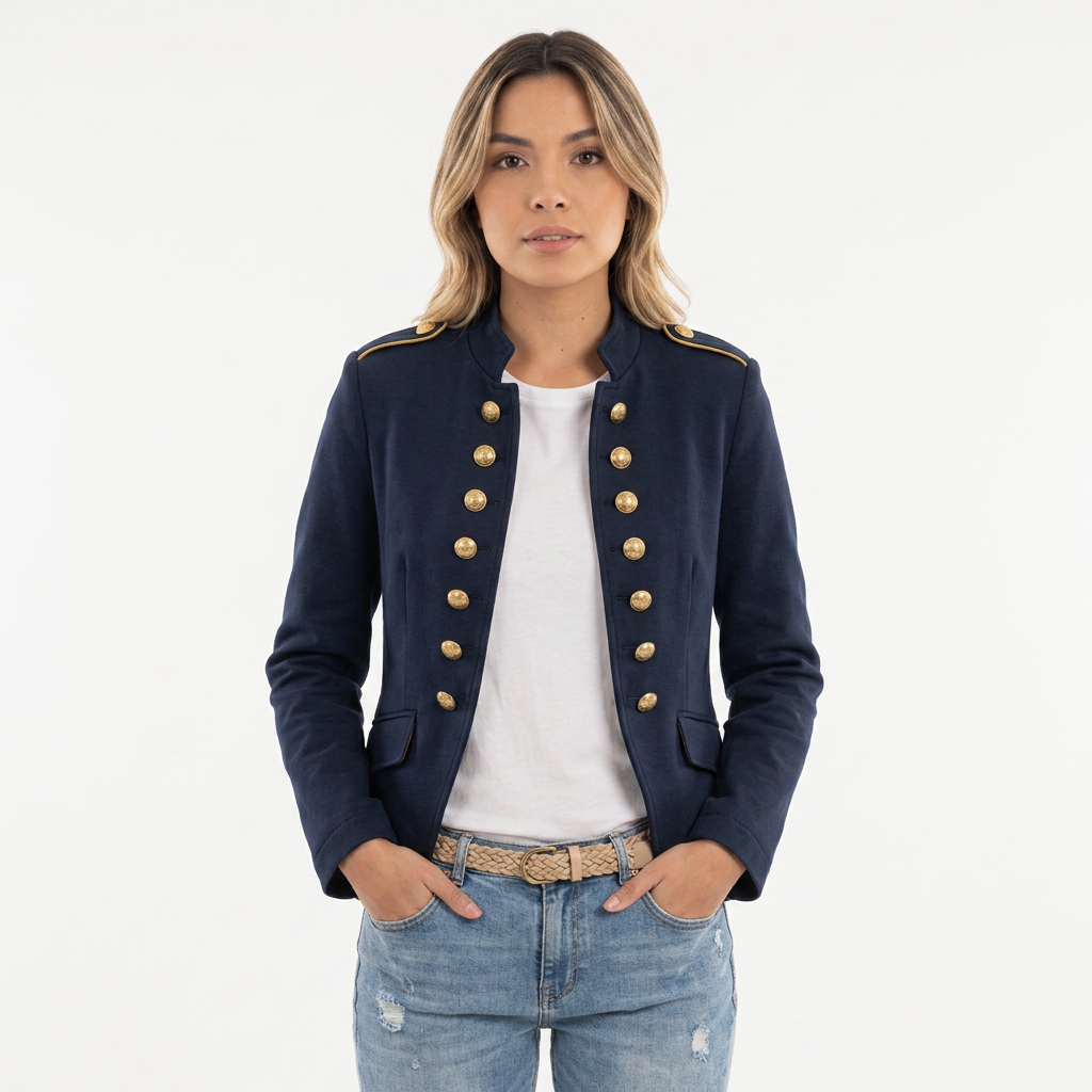 Blazer de Cuello Alto Entretiempo