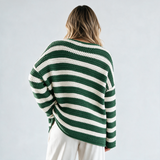 Jersey de Rayas Oversize Cuello Redondo