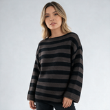 Jersey de Rayas Oversize Cuello Redondo
