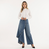 Pantalón Vaquero Ancho de Tiro Alto