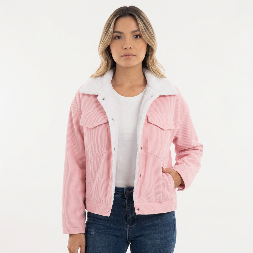 Chaqueta de Pana con Cuello Borreguito
