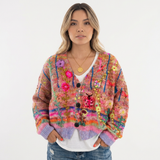 Cárdigan Abierto con Bordado Floral