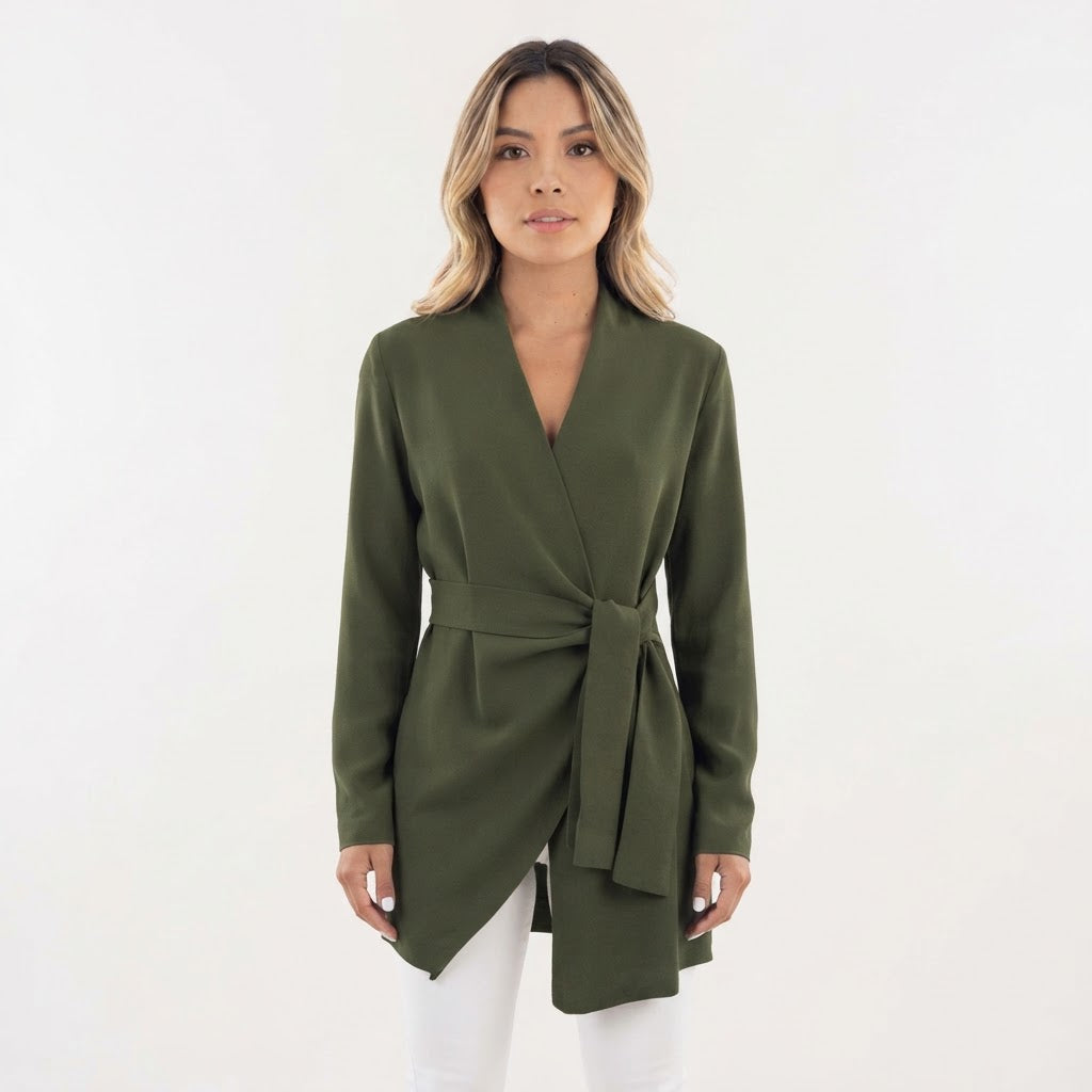Blazer Cruzado con Lazada en Cintura