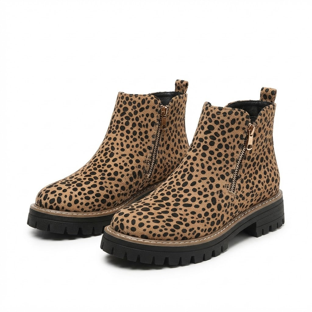 Botines con Suela Gruesa y Cremallera
