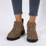 Botines con Suela Gruesa y Cremallera