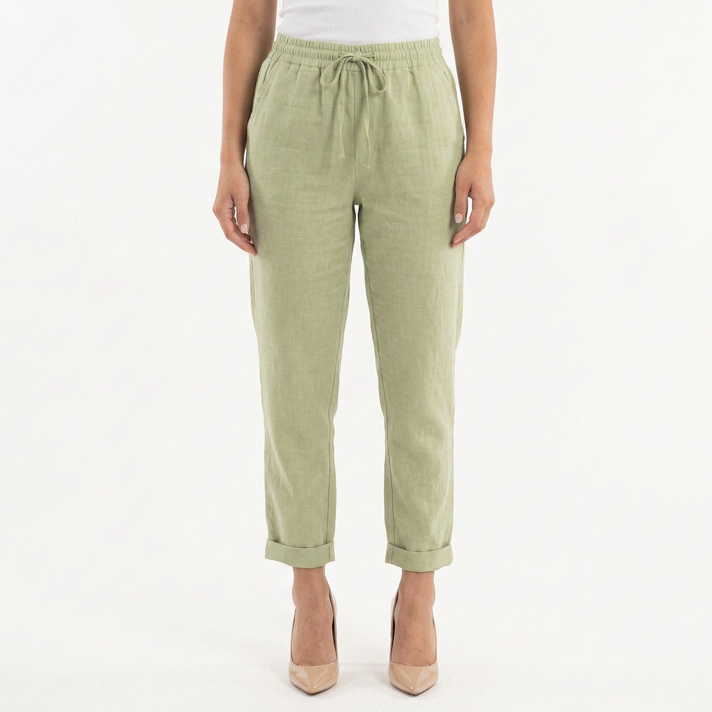 Pantalón de Lino Cintura Alta