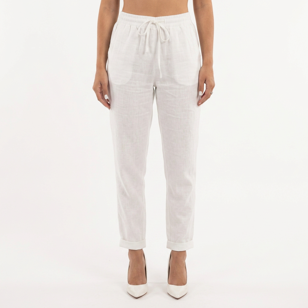 Pantalón de Lino Cintura Alta