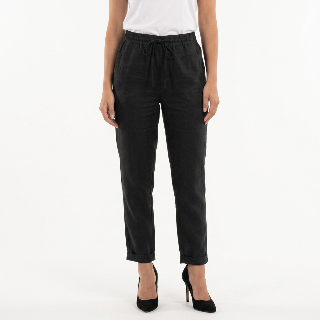 Pantalón de Lino Cintura Alta