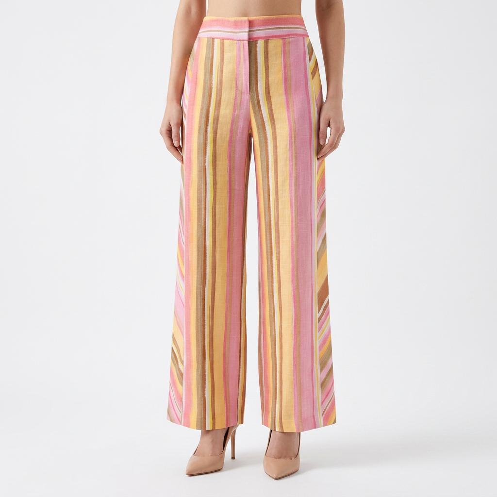 Pantalón de Rayas Pierna Ancha