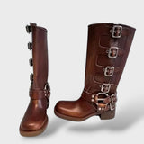 Botas Moteras con Hebillas Múltiples