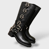 Botas Moteras con Hebillas Múltiples