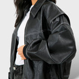 Chaqueta Bomber Oversize de Aire Retro