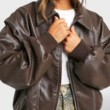 Chaqueta Bomber Oversize de Aire Retro