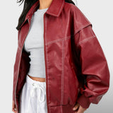 Chaqueta Bomber Oversize de Aire Retro