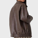 Chaqueta Oversized de Cuero Sintético